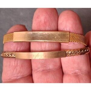 Two Vintage ID Bracelets Mesh Spiedel Lyla